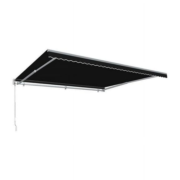 10 ft. Maui Right Motor with Remote Retractable Awning, Black - 96 in.