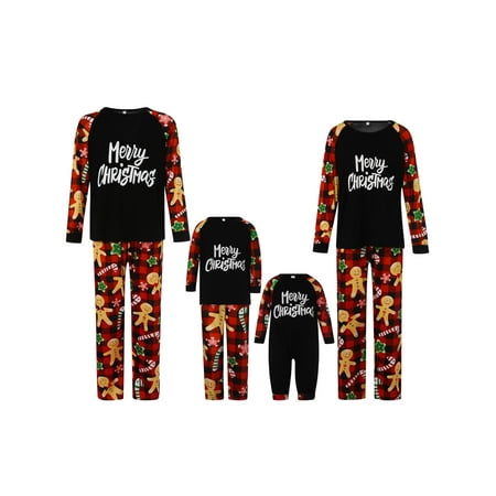 

Wallarenear Family Matching Christmas Pajamas Set Parent-Child Xmas Holiday Nightwear Sleepwear