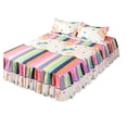 thumbnail image 2 of Linnome Ruffled Bed Skirt with Pillowcases 3 Piece Set Elastic Bed Sheet Bed Cover for Bedroom Decor Machine Washable, 2 of 9