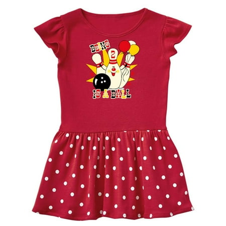 

Inktastic Cute Bowling Pin 2nd Birthday Gift Toddler Girl Dress