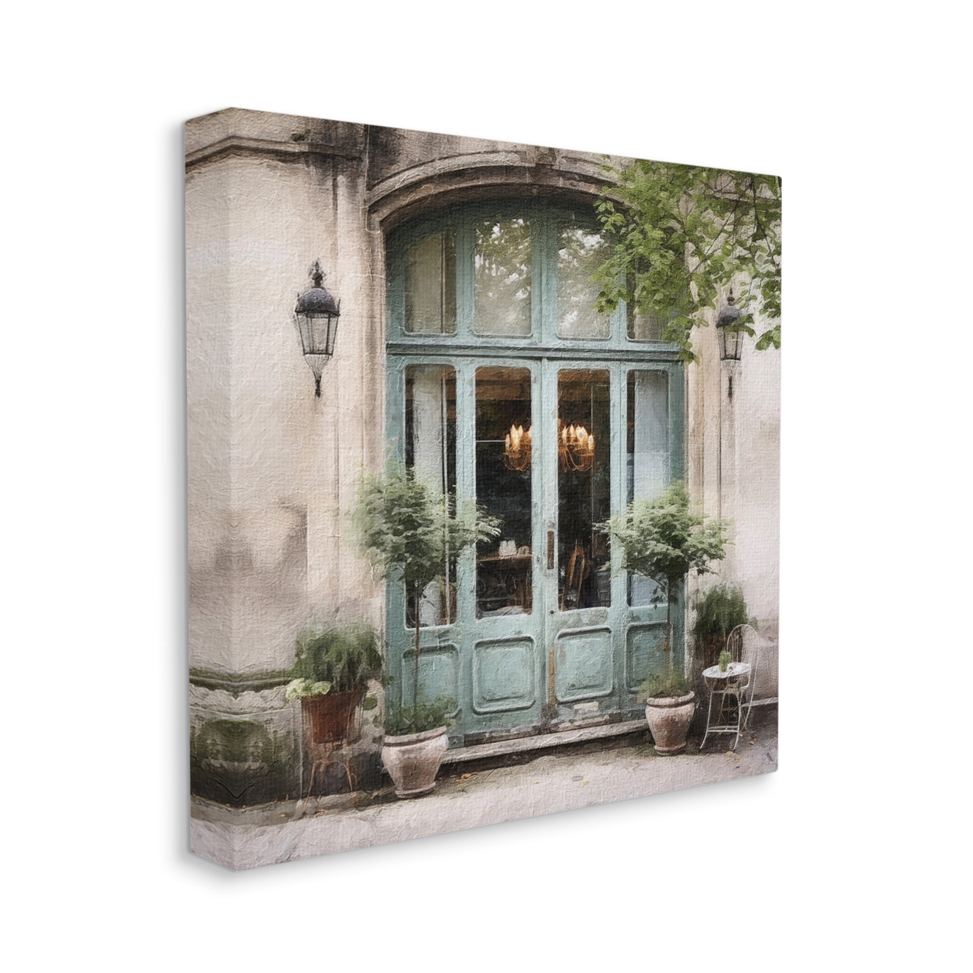 Stupell Industries Sage French Doors Travel & Places Photography Gallery Wrapped Canvas Art Print Wall Art, 17 x 17