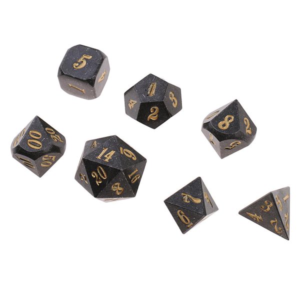 Juego de Dados de Metal de 7 Piezas D6 D8 D10 D12 D20 para Juegos de RPG MTG , # 8 Baoblaze Juego de dados de metal