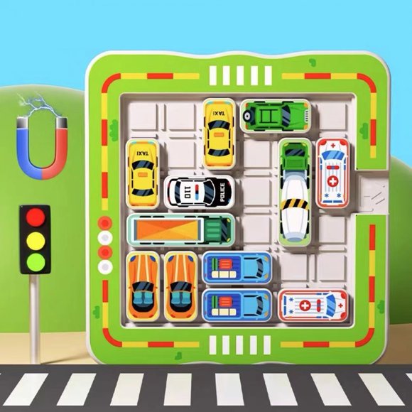 EQWLJWE Jouets d'Apprentissage et d'Éducation, Jeux Portatifs pour Enfants Électroniques, Casse-Tête Voiture de Déménagement pour Enfants Sortie d'Entrepôt Voiture Labyrinthe d'Entraînement à la Réflexion Jeu de Résolution de Problèmes pour la Maternelle