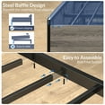 thumbnail image 5 of BELLEZE Full Size Bed Frame with Storage Headboard and 4 Drawers Under Bed, Sturdy Metal Platform Bed with Remote Control RGB LED Light and Ultra-Fast USB Type A/C Outlet, No Box Spring Needed-Grey, 5 of 7