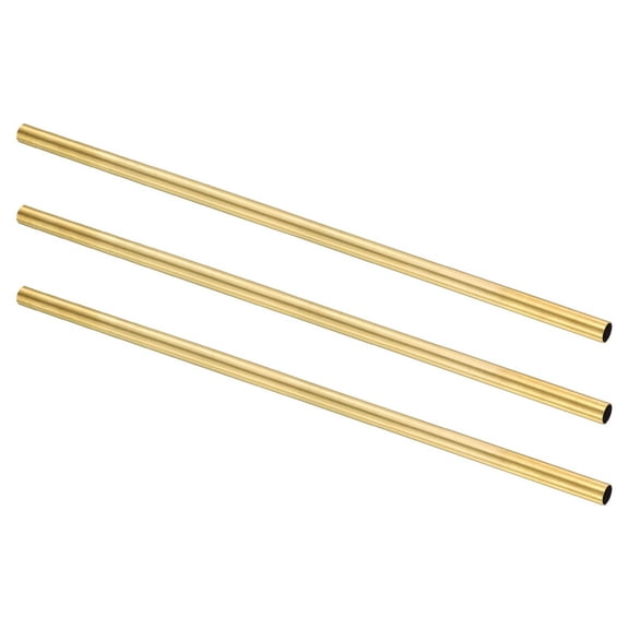 3Pcs Brass Round Tube, 9mm OD 0.5mm Wall Thickness 300mm Length Seamless Tubing