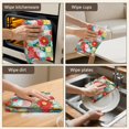 thumbnail image 5 of 2 Pcs Pioneer Flower Floral Print Pattern Kitchen Towels, Funny Microfiber Dish Towel Set, 18" X 26" Tea Towels, 5 of 6