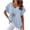Light Blue, variant on Womens Print Tops Short Sleeve Cotton Linen Tshirts Casual Trendy Vneck Blouses