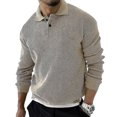 thumbnail image 3 of Otoño Invierno, suéter para hombre, Polos de punto con solapa, Jersey de punto de Color sólido, ropa de calle Social, ropa informal para hombres de negocios, 3 of 5