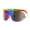 Green Orange Blue Mirror, variant on Kush 80s Retro Color Mirror Large Sport Half Rim Shield Sunglasses Yellow Blue Mirror