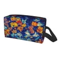 thumbnail image 2 of Goofa Colorful Fall Leaves Printed Toiletry Bag with Handle,Large Capacity Travel Makeup Cosmetic Bag for Women, Carry on Airport Airline Compliant Bag, 2 of 9