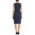 thumbnail image 3 of INSPIRE CHIC Elegant Sleeveless Wear-to-Work Midi Dresses for Women's Round Neck Bodycon Sheath Dress XS Dark Navy, 3 of 5