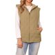 thumbnail image 1 of Chaleco Puffer Oversized Sin Mangas para Mujer, Gilet de Invierno Acolchado con Capucha y Cremallera, Talla XS, Color Caqui, 1 of 6