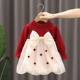 thumbnail image 5 of KYAIGUO Toddler Baby Knit Sweater Dress for Girls Baby Princess Knitted Puffy Skirt Infant Christmas Knit Outfit Sweet Red Knitwear for 3M-4Y, 5 of 9