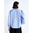thumbnail image 3 of Free Assembly Women's and Women's Plus 3D Floral Cotton Shirt with Long Sleeves, Size XS-4X, 3 of 5
