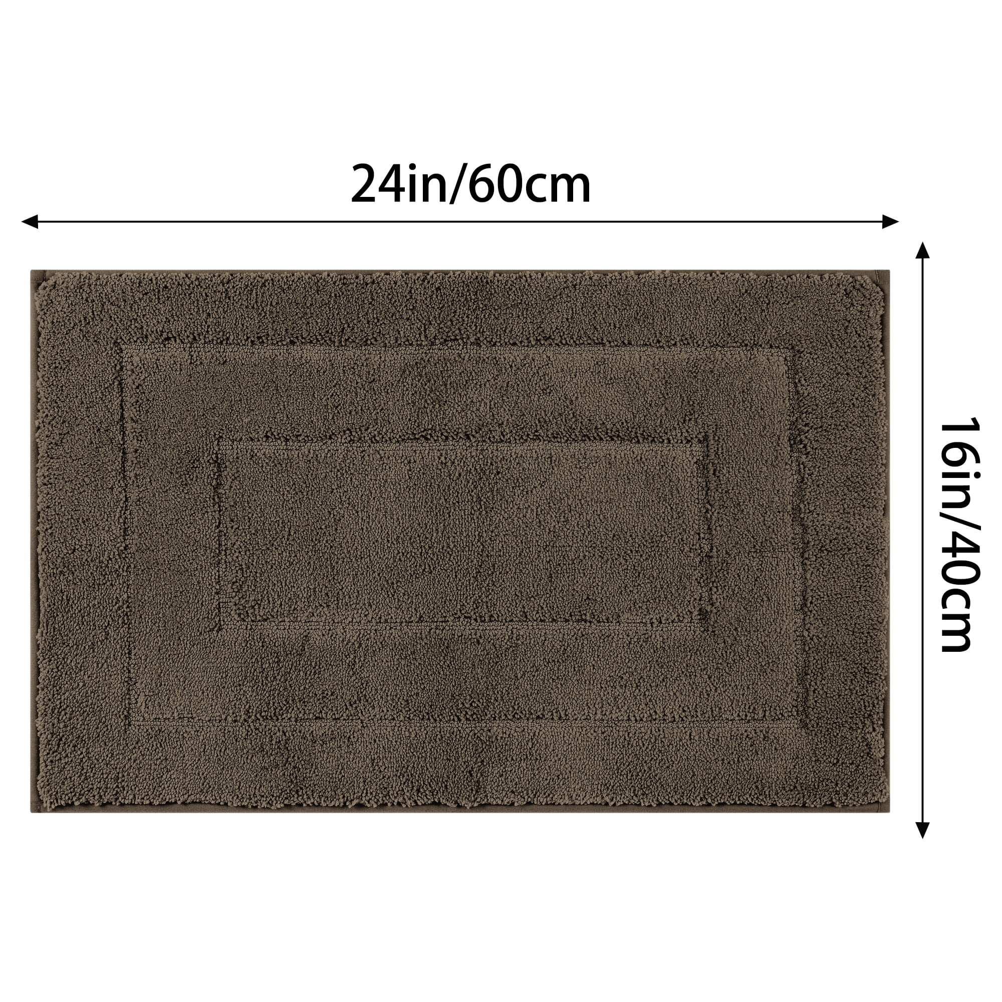 Unique Bargains Geometry Bathroom Rug Mat Absorbent Non-Slip Bath Rugs Brown 16" x 24"