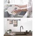 thumbnail image 5 of Easter Kitchen Dish Towels for Drying Dishes Set of 2, Spring Rabbits Ears Feet Wildflowers Black Plaid Waffle Weave Microfiber Hand Tea Bathroom Towels Quick Dry & Absorbent Towel 12x12, 5 of 7