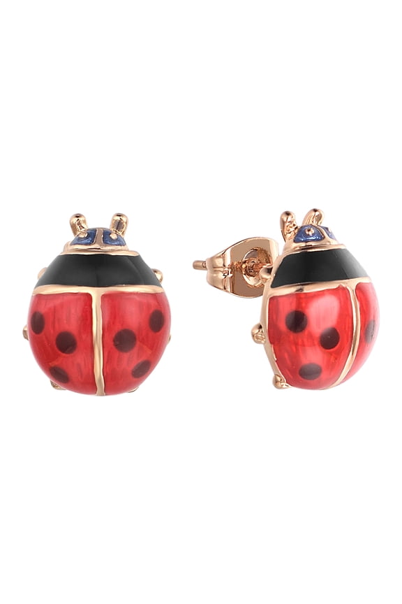 Yoursfs Red Ladybug Earrings Stud Earrings for Women Gold Plated Delicate Red Bug Fashion Animal Jewelry