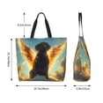 thumbnail image 5 of Pofeuu Golden Cloud Winged Dog Print Reusable Grocery Bags - Washable, Foldable, Packable Tote, Large Handles, Heavy Duty, Zippered Top Pouch, 5 of 8