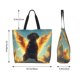thumbnail image 5 of Fotbe Golden Cloud Winged Dog Bolsa Tote Estética de Lona con Estampado para Mujer - Bolsa Reutilizable de Hombro Casual para Vacaciones, Compras, Trabajo y Gimnasio, 5 of 8