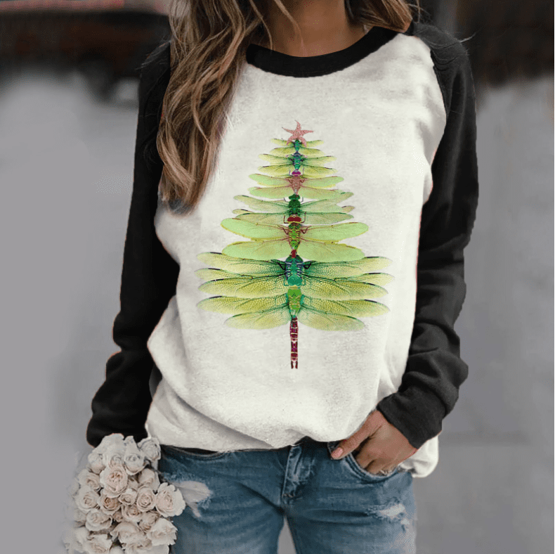 Christmas Pullover Sweatshirts for Womens Long Sleeve Plaid Patchwork Sweater Crewneck Casual Tops Shirts Tunic