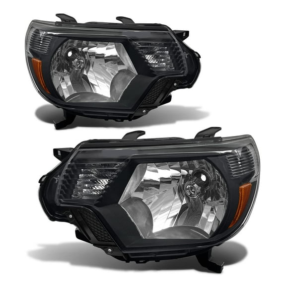 ADCARLIGHTS Headlights for 2012 2013 2014 2015 Toyota Tacoma Headlight Assembly compatible with 12 13 14 15 Toyota Tacoma Headlamp Black Housing Amebr Reflector Driver and Passenger Side