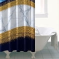 thumbnail image 4 of Blue Gold Wave Marble Pattern Shower Curtain 84"x72" ,Bathroom Decorative Shower Curtains Set with 12 Hooks,Modern Waterproof Washable Shower Curtain, 4 of 6