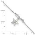 thumbnail image 3 of Auriga Fine Jewelry 925 Sterling Silver Cubic Zirconia Star and Beads Anklet 9inch for Women, 3 of 5