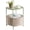 Light Green, variant on Round Side Table with Fabric Storage Basket, Metal Side Small Bedside Table Nightstand with Removable Tray Top for Living Room, Bedroom, , Bathroom, Gold