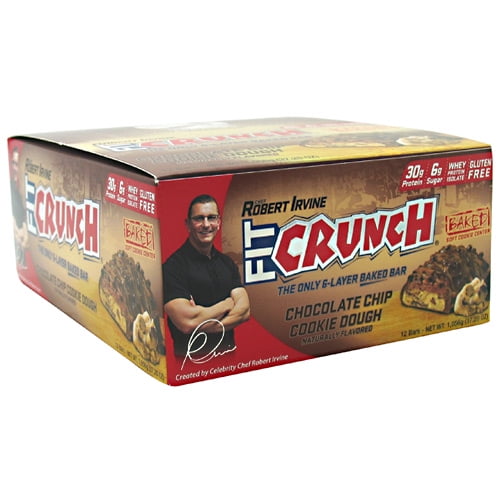 Fit Crunch Bars Fit Crunch Bar Chcolate Chip Cookie Dough 12 Bars (PACK OF 2) by U-Nutra