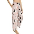 thumbnail image 2 of Xecao White And Black Rabbit Women's Straight Lounge Pajama Pants: The Epitome of Relaxed Sleepwear, 2 of 9