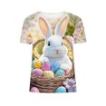 thumbnail image 6 of Xuety Womens Plus Size Easter Tops 2026 Sunner T-Shirt Cute Bunny Graphic Casual Crew Neck Short Sleeve Loose Tunic Tops, 6 of 6