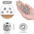 thumbnail image 6 of 100 Pcs 6mm Barrel Tibetan Style Alloy Beads Antique Silver Metal Spacer Beads Column Loose Connector Charm Beads for DIY Bracelet Necklace Jewelry Making DIY, 6 of 6