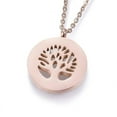 thumbnail image 4 of 304 Stainless Steel Jewelry Sets Pendant Necklaces and Stud Earrings with Polymer Clay Rhinestone Flat Round with Tree of Life Mixed Color 17.32 inch(44cm) 14x2mm Pin: 0.8mm, 4 of 6