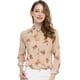 thumbnail image 2 of Allegra K Blusa Floral De Manga Larga Con Lunares Y Escote Con Volantes Para Mujer Albaricoque L, 2 of 6