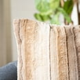 thumbnail image 3 of Safavieh Elian 20" x 20" Striped Faux Fur Plush Pillow, 3 of 4