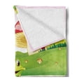 thumbnail image 2 of Animal Soft Flannel Fleece Throw Blanket, Illustration of Frog on Water Lily with Mushrooms on the Background Nature Lake, Cozy Plush for Indoor and Outdoor Use, 50" x 70", Multicolor, by Ambesonne, 2 of 5