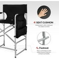 thumbnail image 5 of OmySalon Steel Indoor Folding Chair with Side Table, Black, 5 of 9