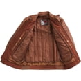 thumbnail image 4 of First Mfg Co - Crusader - Men's Motorcycle Biker Riding Whiskey Leather Jacket - 3X Large - Action Back Armor Pockets Vented, 4 of 5