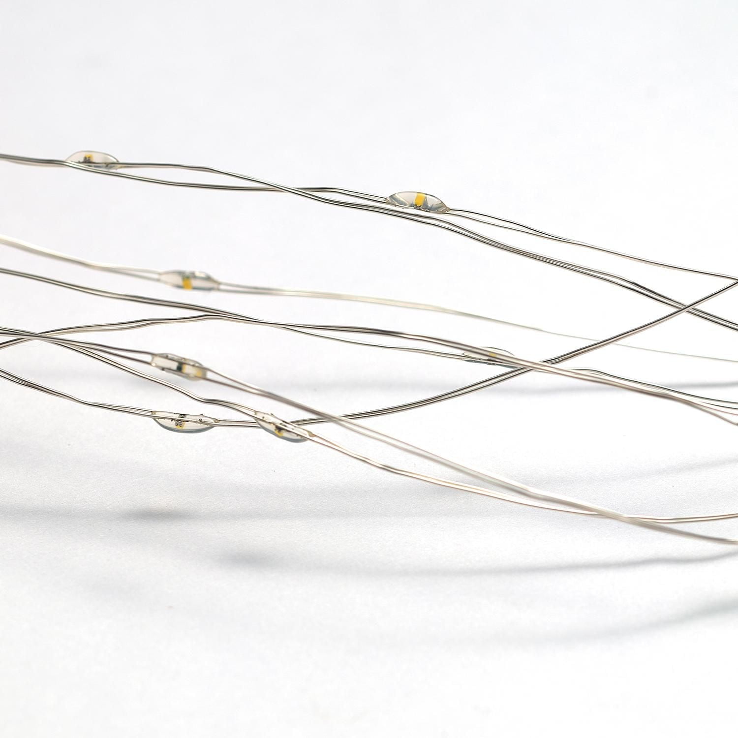 17ft Silver Wire Indoor Battery Operated 45 LED Integrated Fairy String Lights, LED Integrated Fairy String Lights