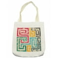 thumbnail image 1 of Indie Tote Bag, Colorful Vintage Spiral Pattern with Grunge Damaged Effect Geometric Abstract Design, Cloth Linen Reusable Bag for Shopping Books Beach and More, 16.5" X 14", Cream, by Ambesonne, 1 of 2