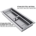 thumbnail image 3 of VEVOR 25.5x10 Inch Stainless Steel Rectangular Built H-Burner Drop-in Fire Pit Pan, 90K BTU, Silver, 3 of 9