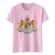 thumbnail image 1 of Tops de Cuello Alto para las Mujeres Amante Impreso Cuello Redondo Camiseta de Manga Corta Blusa, Suave Poliéster Spandex Casual, 1 of 5