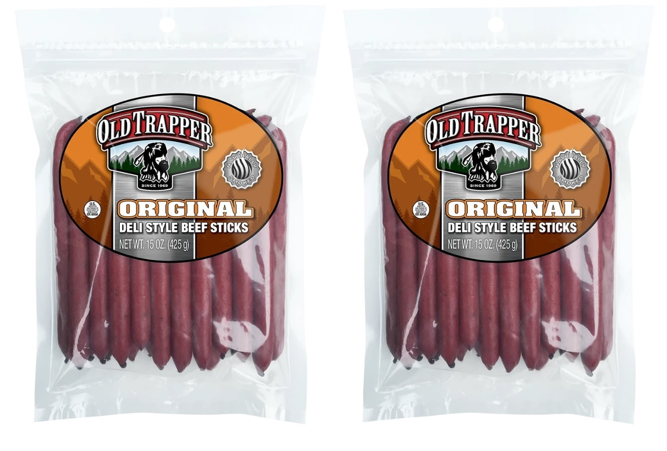 Old Trapper's 15 oz Original Deli Style Beef Sticks 2 Pack