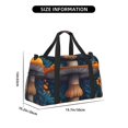 thumbnail image 3 of Balery Vintage Blue Leaf Mushroom Bolsa de Gimnasio para Mujeres, Bolsa de Viaje con Bolsillo Húmedo, Bolsa de Fin de Semana para Mujeres, Bolsa de Viaje Resistente al Agua, 3 of 7
