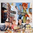 thumbnail image 5 of Zootopia Happy Birthday Anime Cartoon Theme Backdrops Banner Birthday Party Decor Supplies(5x3ft), 5 of 5