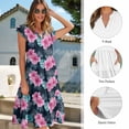 thumbnail image 5 of Yuyamidu Hawaiian Vacation Matching Outfits Hawaiian Floral Pattern Mens Casual Shirts Womens Hawaiian Floral Maxi Dress Hawaiian Floral Matching Couples Outfits Ruffle Sleeve, Size 5XL, 5 of 8
