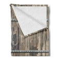 thumbnail image 2 of Rustic Soft Flannel Fleece Throw Blanket, Image of Wooden Planks with Screws and Nails Farmhouse Theme Log Cabin Print, Cozy Plush for Indoor and Outdoor Use, 50" x 70", Brown and Grey, by Ambesonne, 2 of 5