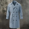 thumbnail image 4 of Hulanddfd Mens Coat Double Breasted Belted Trench Coat, Long Windbreaker with Pockets & Button Cuffs, Elegant Outerwear, 4 of 8
