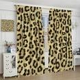 thumbnail image 4 of Leopard Blackout Curtains, Leopard Wildlife Animal Print Random Blemishes Spots Window Treatments, Retro Rod Pocket Thermal Insulation Drapes for Bedroom Living Room, 84" W X 84" L, 4 of 6
