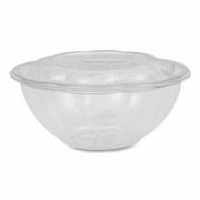 Eco-Products Renewable and Compostable Salad Bowls with Lids, 24 oz, Clear, Plastic, 50/Pack, 3 Packs/Carton